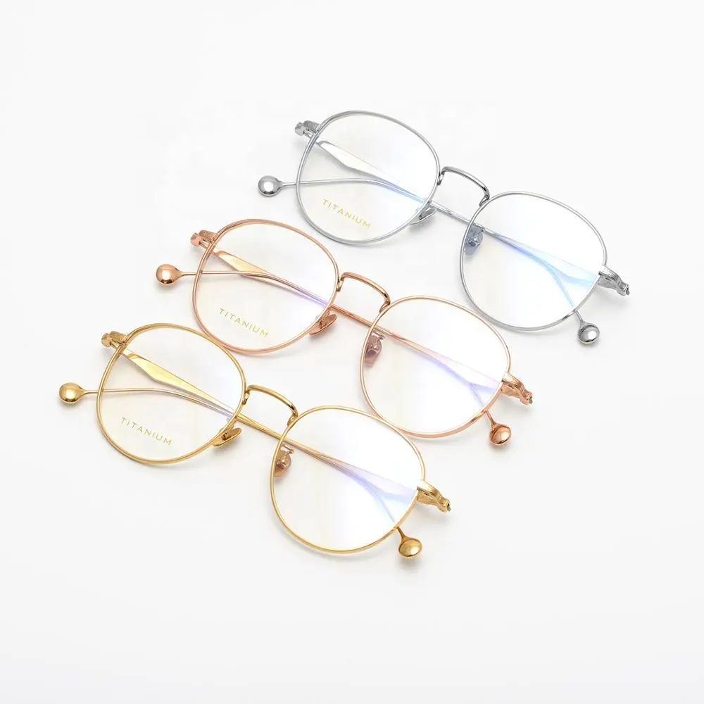 China vendas direto da fábrica de Shenzhen fábrica de óculos Retro Rodada óculos de titânio full frame óculos de leitura Dos Homens e das mulheres