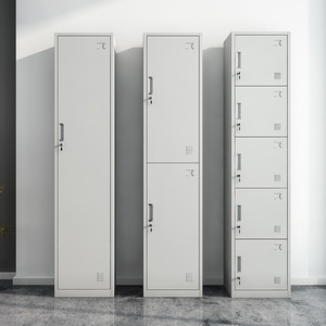 Steel Locker Metal Cabinet <b>Single</b> Door Office Storage <b>Wardrobe</b> Standing Type Carbon Steel Rectangle Neatening Organizer - Product Image 1