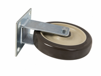 Roue à roulettes en TPU à tige plate sans frein, double roulement à billes, résistante à la corrosion, pour équipement industriel, médical et alimentaire