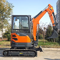 Mini-excavatrice à livraison rapide, CE/EPA/Euro 5, commandes latérales par joystick, mini-excavatrices à vendre avec cabine
