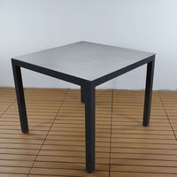 Table de banquet en verre de bonne qualité métal aluminium extérieur jardin noir