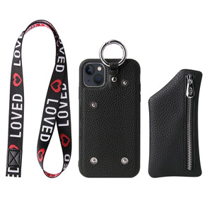 Funda de teléfono de TPU con billetera de tarjeta de cuero para iPhone 11 12 13 14 15 16 Pro Max con cordones y funda de teléfono móvil para hombro - Product Image 4
