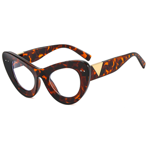 Nuovo arrivo Cat Eye blocco Computer montature per <span class=keywords><strong>occhiali</strong></span> Designer Fashion Big Frame Women Blue Light Filter Glasses - Product Image 4