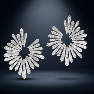 Luxury Diamond <b>Stud</b> Earrings Tapered Baguette Cut Star Shape 925 <b>Silver</b> Prong Setting Women Wedding Jewelry - Product Image 2