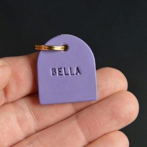 Personalized Novelty PU Leather <b>Dog</b> Name <b>Tag</b> Silent ID Stamped Design Portable Charm Pet Gift - Product Image 2