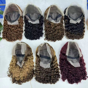 Promotion 59$ 73$ Letsfly Romance Perruques de cheveux humains bouclés, Perruques bob frontales en dentelle 13x4, 16 18 pouces, couleur ombrée, effet mouillé et ondulé - Product Image 4