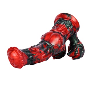 Dildo anal grande con nudos de fantasía, colorido, con forma de animal, de caballo, plug anal con ventosa, dildo alienígena para hombres y mujeres - Product Image 4