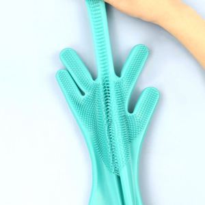 Guantes de baño para mascotas, perros y gatos, elimina el pelo flotante, masaje, suministros antiarañazos, artefactos, cepillo de baño - Product Image 2