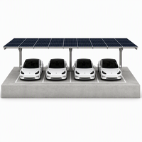 Système de carport solaire en aluminium, kit de montage de carport photovoltaïque pour le stationnement des voitures à domicile, imperméable