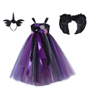 Vestidos tutú para niñas niños vampiro princesa Cosplay disfraces con ala Halloween carnaval fiesta vestido para niñas de 2 a 12 años - Product Image 1