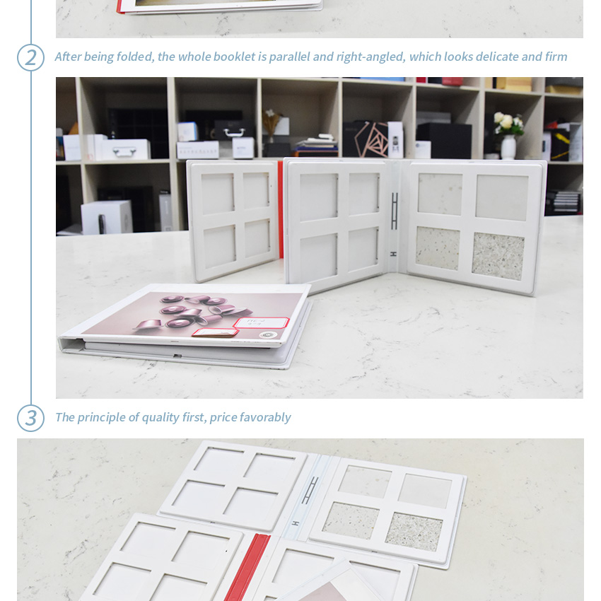 Tile Sample Board Packaging Factory Custom Mosaic Marble Display Folder Catalog Ceramic Granite Quartz Stone Plastic Sample Book