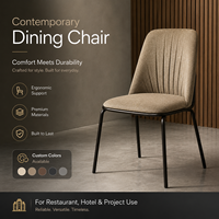 Chaise de salle à manger moderne de luxe rembourrée sans accoudoirs, dossier plissé, confortable, design, pour hôtel commercial et restaurant