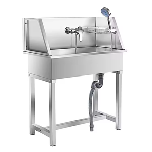 Lavadora Portátil de Acero Inoxidable de Tamaño Pequeño <span class=keywords><strong>para</strong></span> Mascotas, Bañera de Aseo <span class=keywords><strong>para</strong></span> <span class=keywords><strong>Perros</strong></span> y Gatos con Escaleras - Product Image 1