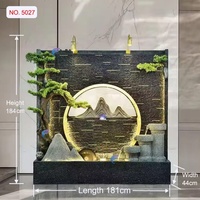 BF5027 JIAN QIAO Fontaine murale d'eau en résine grande taille pour intérieur, éclairage LED, contemporaine et écologique, vente en gros