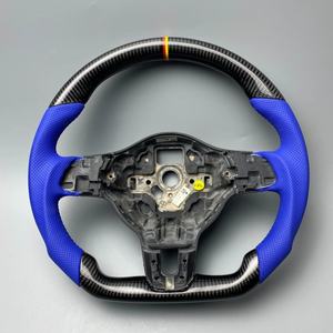 Sans garniture centrale Demi-cuir carbone LED noyau <span class=keywords><strong>de</strong></span> volant pour Volkswagen pour VW <span class=keywords><strong>Golf</strong></span> R 6 MK6 MK7 MK7.5 GTI Jetta Passat - Product Image 6