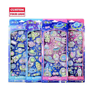 Custom Waterproof Glow in Dark Kids Kawaii Holiady Star <strong>Letter</strong> Phone <strong>Sheet</strong> Printing 3d Puffy <strong>Stickers</strong> - Product Image 1