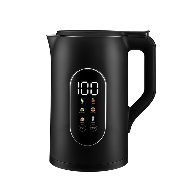 EU Market Best Seller Cordless Double Wall Mechanical Electric Kettle 1.8L Glass 1500W Temperature Control Household Factory