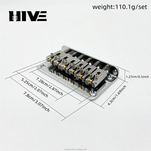 Puente de guitarra <span class=keywords><strong>acústica</strong></span> con rodamiento de bolas de 78MM de gama alta para guitarra eléctrica <span class=keywords><strong>infantil</strong></span>. Placa de cadena de puente en oro, plata y negro. - Product Image 2