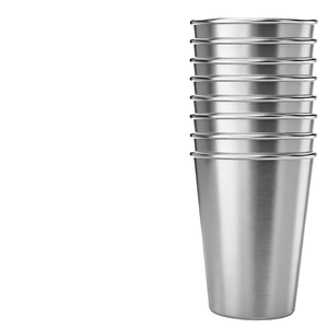 Vasos de Acero Inoxidable de Grado Alimenticio, Juego de Vasos Reutilizables Ligeros, Vasos Metálicos Duraderos Reutilizables - Product Image 1