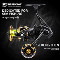 BEARKING B-Hawk 5 + 1BB Moulinet Spinning étanche à l'eau salée Max Drag 10kg 3000-6000 9 + 1BB Spinning Pesca Reel Accessoire de pêche