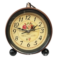 Retro Vintage Metall-Wecker Geräuschloser Nacht-Tischuhr Europäischer Einfacher Nachttisch-Wecker für Zuhause Schlafzimmer Studenten-Geschenk