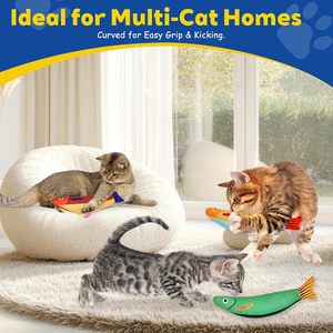 Suministros para mascotas Juguetes para mascotas Pescado Suave Durable Interactivo Gato Kicker Juguetes Forma de pez Hierba gatera Masticar Movimiento interactivo Juguete - Product Image 6