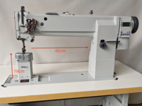 QS-83440D-45T Double aiguille poste lit pied séparé couture Triple alimentation pour ruban sac point noué Machine à coudre industrielle 45cm
