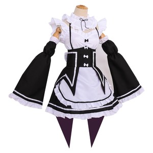 Disfraz de sirvienta Re Zero, disfraz de Ram Rem, disfraz de anime blanco y negro para mujer, S 3XL - Product Image 3