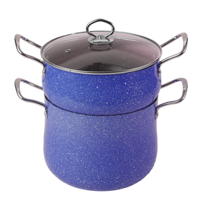 Batterie de cuisine best-seller : Ensemble de casseroles à <span class=keywords><strong>couscous</strong></span> double paroi antiadhésives de 18-24 cm avec cuiseur vapeur en bambou et couvercle en verre - Product Image 2