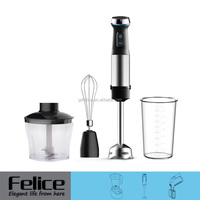 Mixeur Plongeant Électrique Professionnel Multifonction 4-en-1 en Acier Inoxydable 1200W, 5+ Vitesses Variables, Sans BPA, pour Usage Domestique