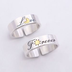 Valentine's Day Men Women Wholesale Adjustable Sun and Moon Engagement <b>Couple</b> <b>Ring</b> Forever Love Wedding Finger Jewelry - Product Image 1