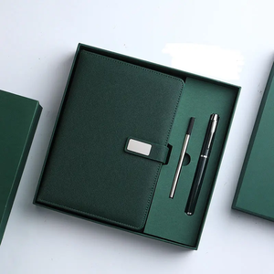 Sang trọng biểu tượng tùy chỉnh kinh doanh Bộ Quà Tặng Chủ Đề may ràng buộc máy tính xách tay da với bút - Product Image 2