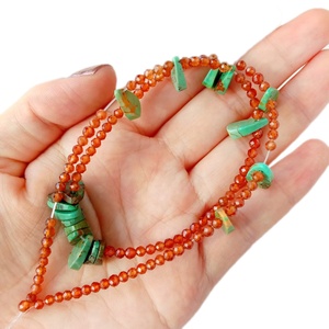 Collier en argent Sterling 925 naturel <span class=keywords><strong>bleu</strong></span> Turquoise Orange mandarin <span class=keywords><strong>grenat</strong></span> - Product Image 3