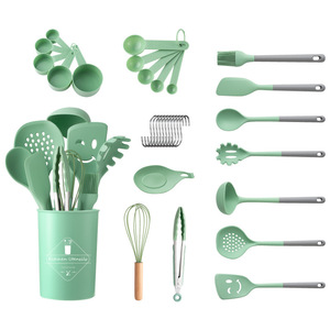Green Non-Stick Silicone Cooking Utensil Set