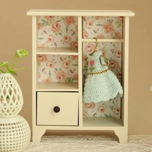 BJD casa de muñecas 1:12 muebles en miniatura cajón de madera armario vitrina Mini figura gabinete de almacenamiento estante - Product Image 2