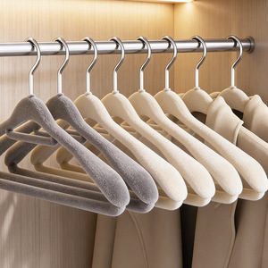 Flocked Clothes Hanger Thickened Non Slip Anti Shoulder Corner For Sweaters Cashmere Coat Hangers Household Use Rectangle Shape - Product Image 1