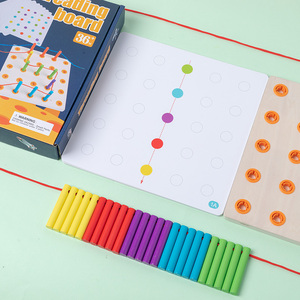 Montessori ของเล่นฝึกประสาทสัมผัสสำหรับเด็กวัยหัดเดินการ์ดลวดลายสีสันสดใสสำหรับการเรียนรู้ก่อนวัยเรียนเกมกระดานหมุดภูมิศาสตร์ไม้สำหรับเด็กวัยหัดเดิน - Product Image 5