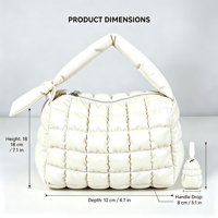Sac à main matelassé léger et souple pour femme, petit format portable, idéal pour le quotidien, les voyages, les rendez-vous et le shopping