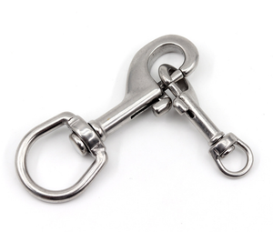 LLavero de acero inoxidable con resorte de una sola cabeza 1/2 5/8 3/4 hebilla de perro Correa ganchos giratorios con acabado liso - Product Image 1