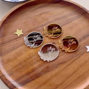 Décoration de gâteau d'<span class=keywords><strong>anniversaire</strong></span> en acrylique, <span class=keywords><strong>guirlande</strong></span> florale, topper pour cupcake, fournitures de fête d'<span class=keywords><strong>anniversaire</strong></span>, design élégant de couronne - Product Image 6