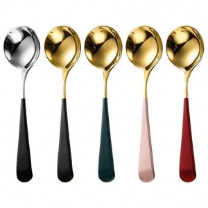 Heavy Duty 304 Stainless Steel Soup & Dessert <b>Spoons</b> Modern Gold <b>Small</b> Design Mirror Polish Anti-Slip Non-Toxic Camping Parties - Product Image 4