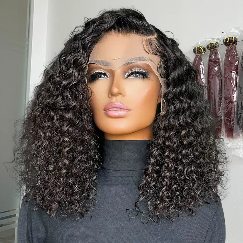 Wholesale Cheap 12A Natural 100% Brazilian Hair Weaves And Wigs Short Curly Human Hair Wig for Black Women