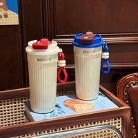 Geïsoleerde reisbeker met dubbele wand van roestvrij staal, met strepen, lekvrij, cadeau voor Kerstmis of Valentijnsdag