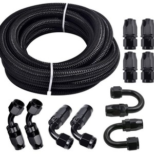 6AN สายน้ำมันไนลอนถักสีดำรหัส11/32ในชุดดัดแปลงรถยนต์3.6ม. 6ม. - Product Image 4
