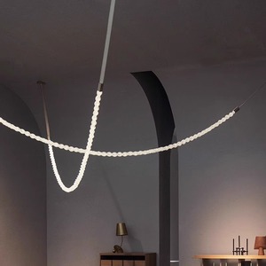Luxurious Minimalist Brass <b>Chandelier</b> for Loft-Style Duplex Living Rooms Showrooms Stairwells 3000K Warm White <b>Light</b> 220V Input - Product Image 3