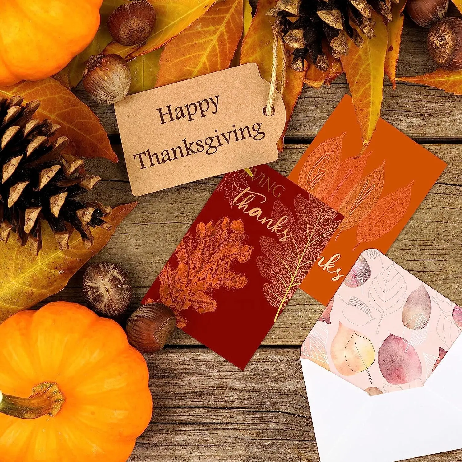 Impressão personalizada Feliz Thanksgiving Cartões postais Cartão Set para a queda