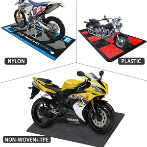 Tapis de sol robuste contre le trafic élevé Tapis de moteur uni antidérapant non tissé Tapis durable pour garage de moto