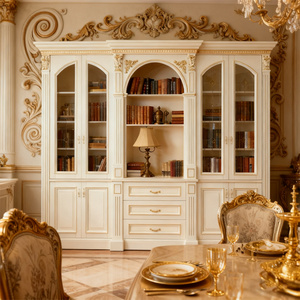 Librería de Madera con Puerta, Madera Maciza de Okoume, Tablero de Densidad, Estantería Pintada, Madera Tallada, Fabricante y Proveedor, para Oficina o Habitación - Product Image 5