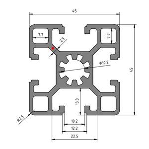 Perfil de Aluminio 6063-T5 Blanco Plateado 4545l, Estándar Europeo, Línea de Transporte para Taller, Perfil de Aluminio Industrial - Product Image 2