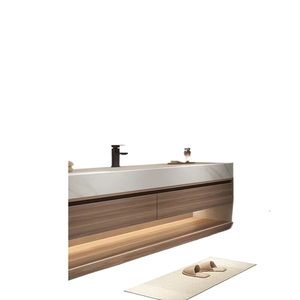 Mueble de Baño Moderno y Ecológico con Lavabo de Piedra, Diseño Plegable de 3 Niveles, Instalación en Pared, 50x30cm - Product Image 1